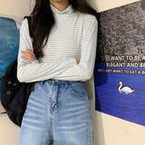 ハイネックボーダーカットソー【韓国ファッション】【春夏新商品】 | Doula Doula | 詳細画像23