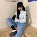 ハイネックボーダーカットソー【韓国ファッション】【春夏新商品】 | Doula Doula | 詳細画像25