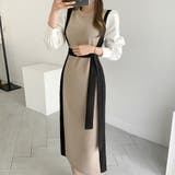 バイカラーワンピース【韓国ファッション】【春夏新商品】 | Girly Doll | 詳細画像4 