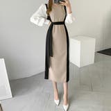 バイカラーワンピース【韓国ファッション】【春夏新商品】 | Girly Doll | 詳細画像5 