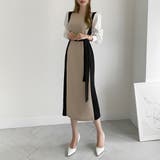 バイカラーワンピース【韓国ファッション】【春夏新商品】 | Girly Doll | 詳細画像6 