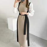 バイカラーワンピース【韓国ファッション】【春夏新商品】 | Girly Doll | 詳細画像7 