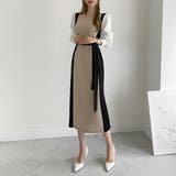バイカラーワンピース【韓国ファッション】【春夏新商品】 | Girly Doll | 詳細画像9 