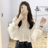 ギャザーネックボリュームスリーブブラウス【韓国ファッション】 | Girly Doll | 詳細画像4