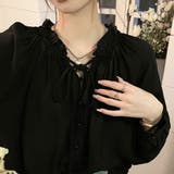 ギャザーネックボリュームスリーブブラウス【韓国ファッション】 | Girly Doll | 詳細画像11