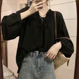 ギャザーネックボリュームスリーブブラウス【韓国ファッション】 | Girly Doll | 詳細画像12