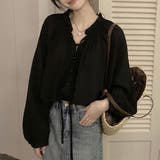 ギャザーネックボリュームスリーブブラウス【韓国ファッション】 | Girly Doll | 詳細画像13