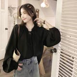 ギャザーネックボリュームスリーブブラウス【韓国ファッション】 | Girly Doll | 詳細画像14