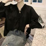 ギャザーネックボリュームスリーブブラウス【韓国ファッション】 | Girly Doll | 詳細画像15