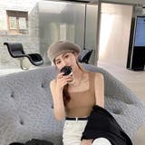 カップ付きスクエアネックタンクトップ【韓国ファッション】 | Doula Doula | 詳細画像3