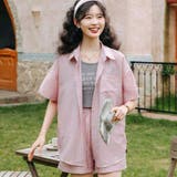 ピンク | シャツとショットパンツとベストセット【韓国ファッション】 | Girly Doll