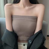 ブラウン | インナーパット付キャミソール【韓国ファッション】 | Girly Doll