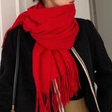 レッド | フリンジ大判マフラー ストール | Girly Doll