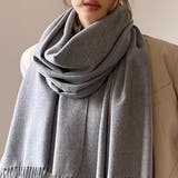 グレー | フリンジ大判マフラー ストール | Girly Doll