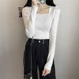 ホワイト | ニット・セーター【韓国ファッション】 | Girly Doll