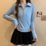 ブルー | カットソー【韓国ファッション】 | Girly Doll