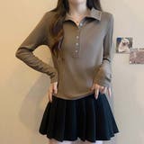 ブラウン | カットソー【韓国ファッション】 | Girly Doll