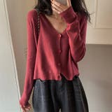 ボルドー | ニットカーディガン【韓国ファッション】 | Girly Doll