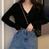 ブラック | ニットカーディガン【韓国ファッション】 | Girly Doll