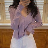 パープル | ニットカーディガン【韓国ファッション】 | Girly Doll