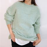 ライトグリーン | オーバーサイズクルーネックニット | Girly Doll