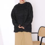 ブラック | オーバーサイズクルーネックニット | Girly Doll