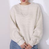 アイボリー | オーバーサイズクルーネックニット | Girly Doll