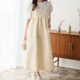 アイボリー | ふくれ花柄ジャガードキャミワンピース | Girly Doll