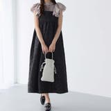 ブラック | ふくれ花柄ジャガードキャミワンピース | Girly Doll