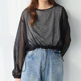 ブラック | メッシュ裾ドロストプルオーバー | Doula Doula