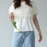 オーガンジーパフスリーブ半袖トップス | Girly Doll | 詳細画像1 