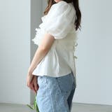 オーガンジーパフスリーブ半袖トップス | Girly Doll | 詳細画像4 