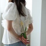 オーガンジーパフスリーブ半袖トップス | Girly Doll | 詳細画像6 