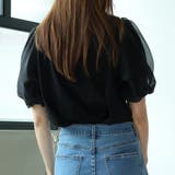 オーガンジーパフスリーブ半袖トップス | Girly Doll | 詳細画像15 