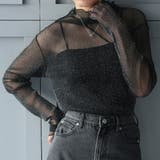 ブラック | ラメチュールボトルネック長袖プルオーバー | Doula Doula