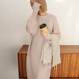 指ぬきボリューム袖クルーメランジニットワンピース | Girly Doll | 詳細画像2 