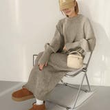 指ぬきボリューム袖クルーメランジニットワンピース | Girly Doll | 詳細画像10 