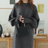 指ぬきボリューム袖クルーメランジニットワンピース | Girly Doll | 詳細画像14 