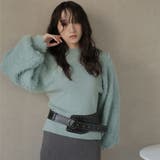 ダスティブルー | 袖フェザーハイネックPO | Girly Doll