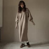 指ぬきボリューム袖クルーメランジニットワンピ | Girly Doll | 詳細画像7 