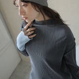 チャコール | 袖配色ハイネックメロープルオーバー | Girly Doll