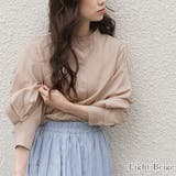 ライトベージュ | バルーンスリーブ クルーネックシャツ【韓国ファッション】 | Doula Doula