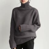 チャコールグレー | ルーズタートルネックニット【韓国ファッション】 | Doula Doula