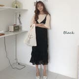 ブラック | クリンクルキャミワンピース【韓国ファッション】 | Girly Doll