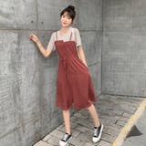 レッド | ウエストマークキャミワンピース【韓国ファッション】 | Girly Doll