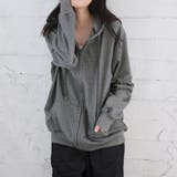 ダークグレー | ジップアップパーカ【韓国ファッション】 | Girly Doll