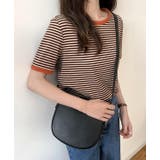 ブラウン | ボーダー半袖Tシャツ【韓国ファッション】 | Girly Doll