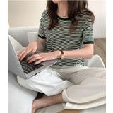 ボーダー半袖Tシャツ【韓国ファッション】 | Girly Doll | 詳細画像4