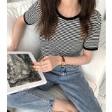ボーダー半袖Tシャツ【韓国ファッション】 | Girly Doll | 詳細画像6