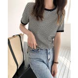 ボーダー半袖Tシャツ【韓国ファッション】 | Girly Doll | 詳細画像7